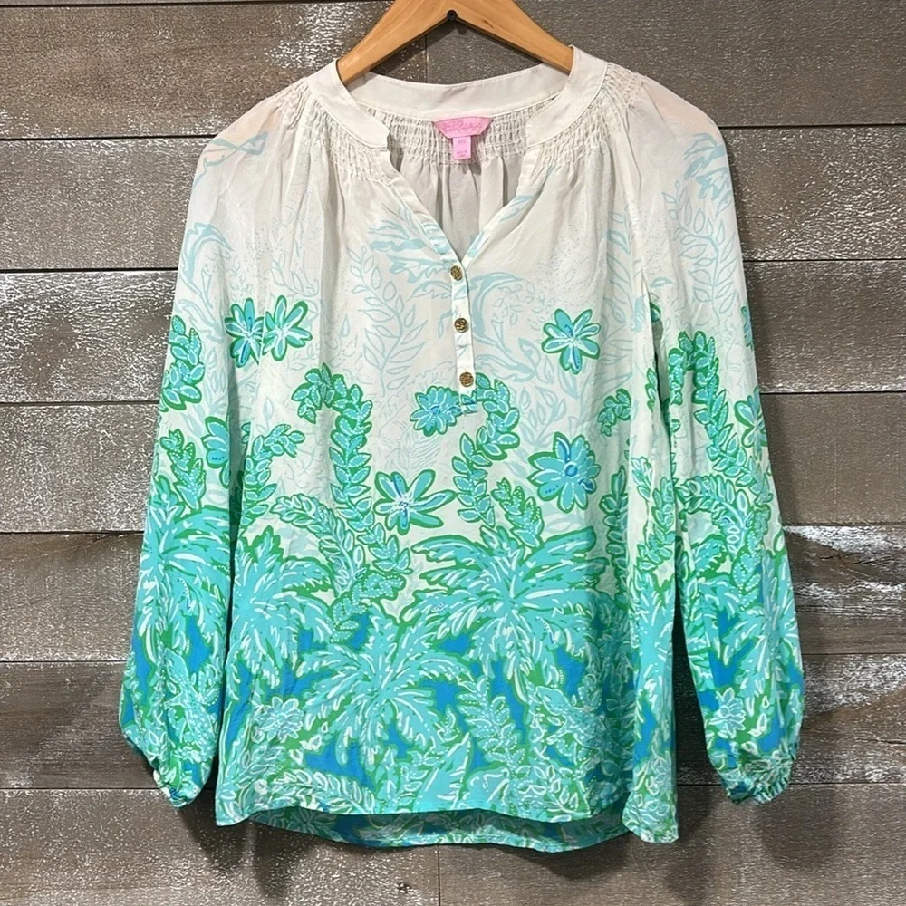 Lily Pulitzer Silk Elsa blouse size XXS - Picture 10 of 11